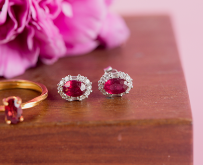 TOPOS VINTAGE EN RUBY VIDRIO