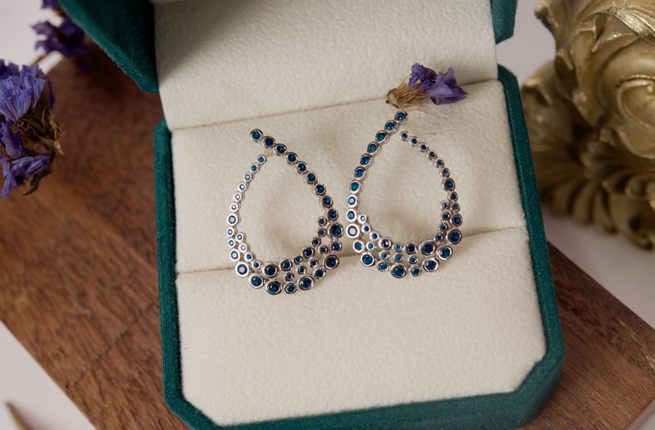ARETES GOTA AZUL